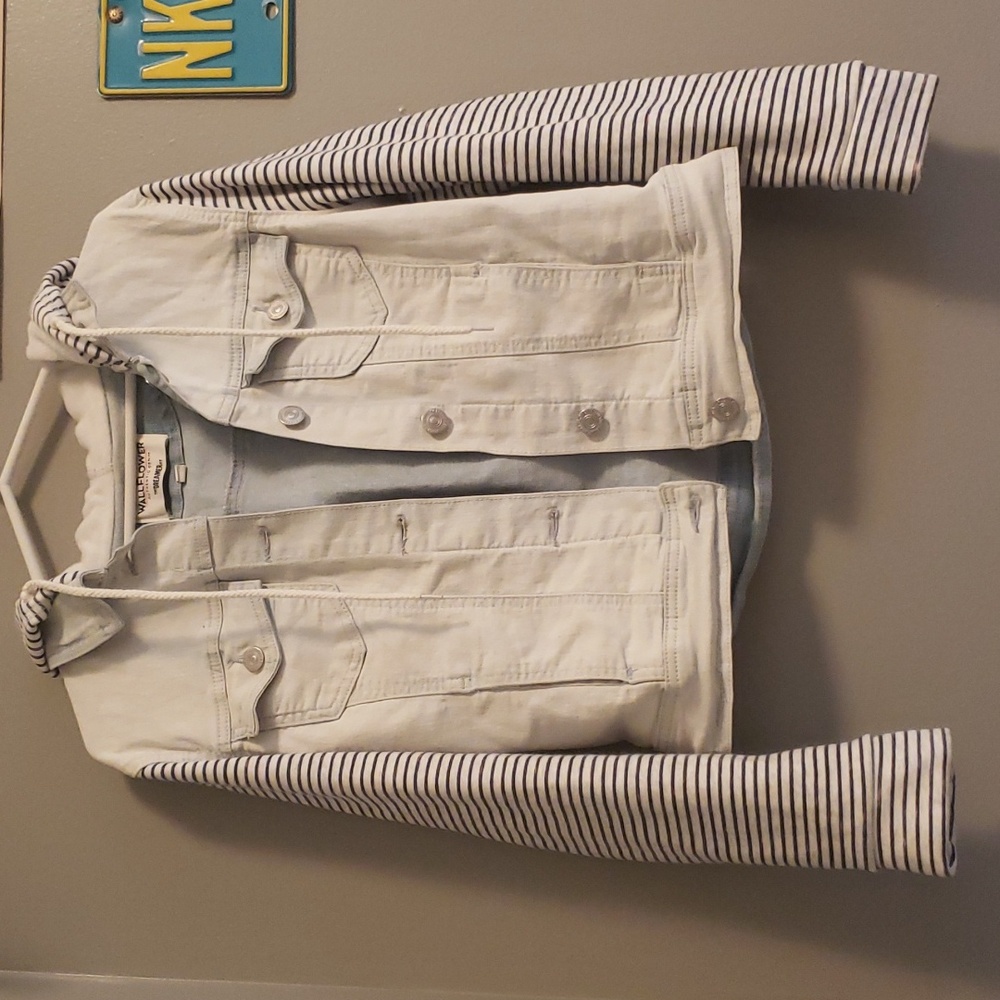 Wallflower denim jacket with stripes details